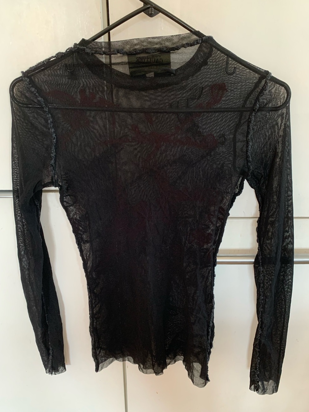 Jean Paul Gaultier Maille Archival Vintage Embroidered Mesh Top Cursive Script S - Picture 7 of 10